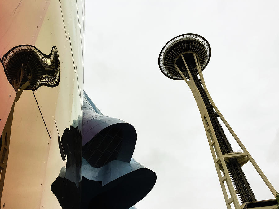 Space Needle and reflection Photograph by Aashish Vaidya