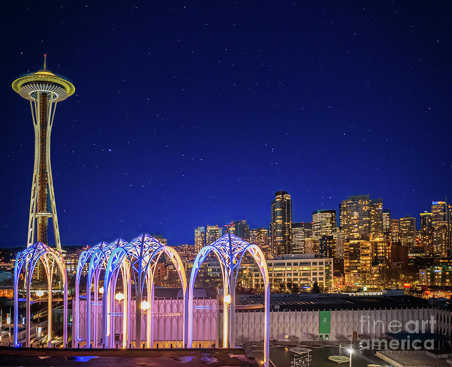 Space Needle and Seattle Skyline Photograph by Inge Johnsson