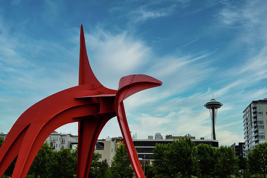 Space Needle and the Eagle Photograph by Aashish Vaidya