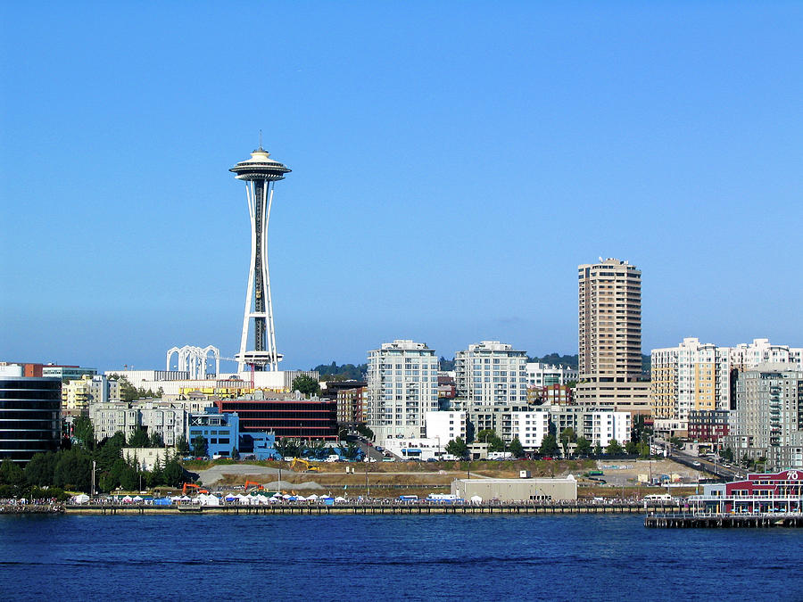 Space Needle from the sea Photograph by Aashish Vaidya