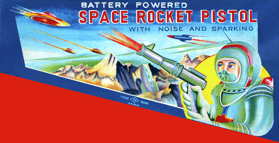 Vintage Drawing - Space Rocket Pistol by Vintage Toy Posters