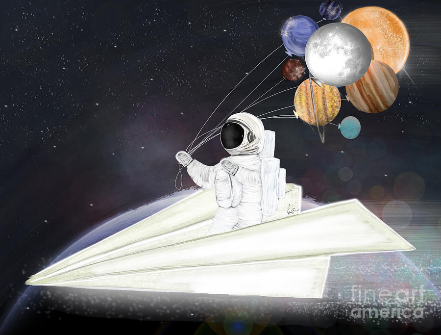 Space Painting - Space Sailing by Bri Buckley