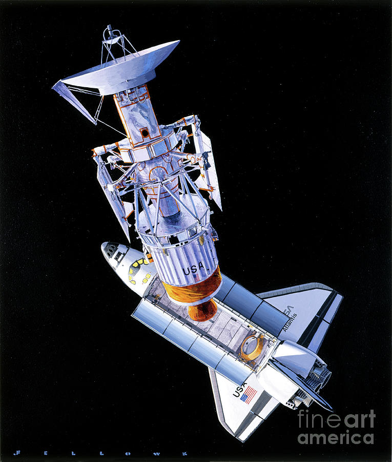 Space Shuttle Atlantis Painting by Jack Fellows