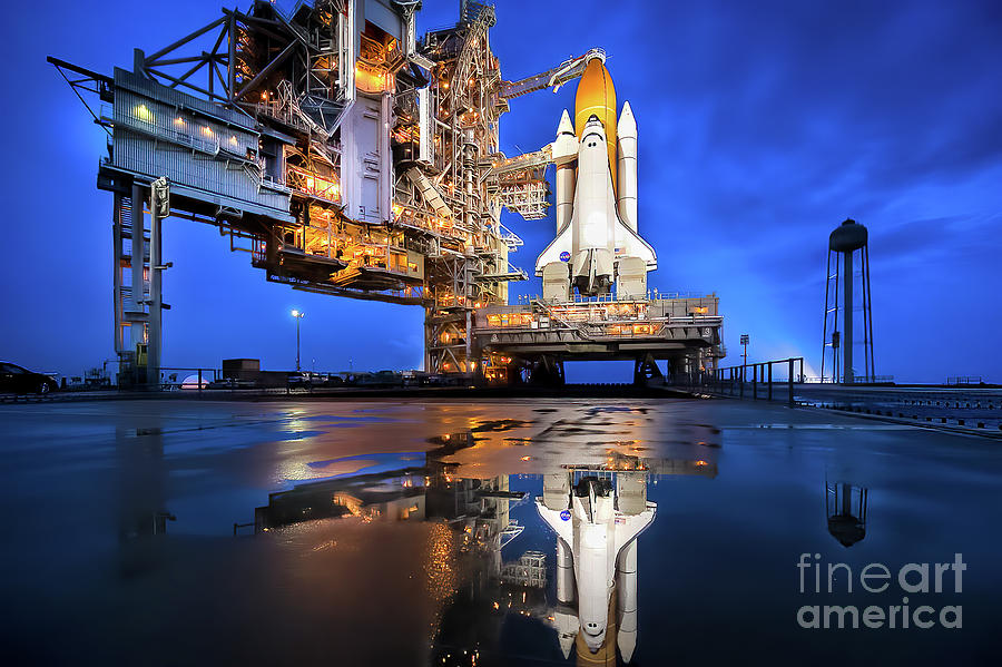 Space Shuttle Atlantis on Launch Pad Photograph by M G Whittingham