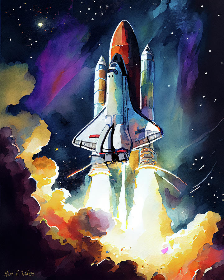 Space Shuttle Blastoff Digital Art by Mark Tisdale
