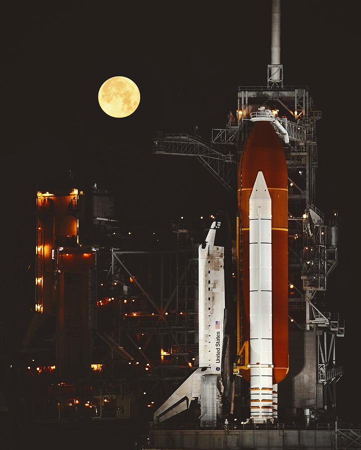 space shuttle on the moon