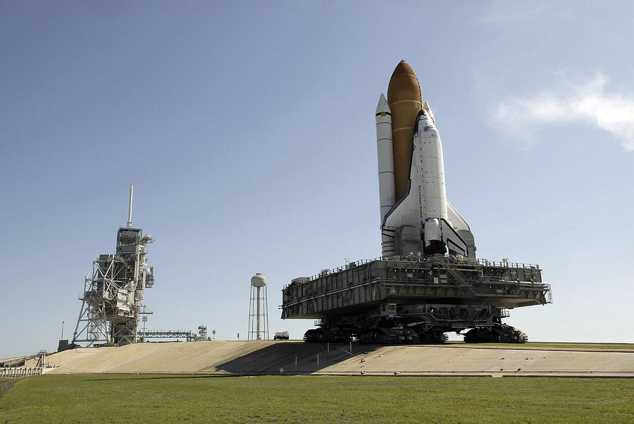 Space Shuttle Endeavour approaches the launch pad at Kennedy Space Center. Photograph by Stocktrek Images