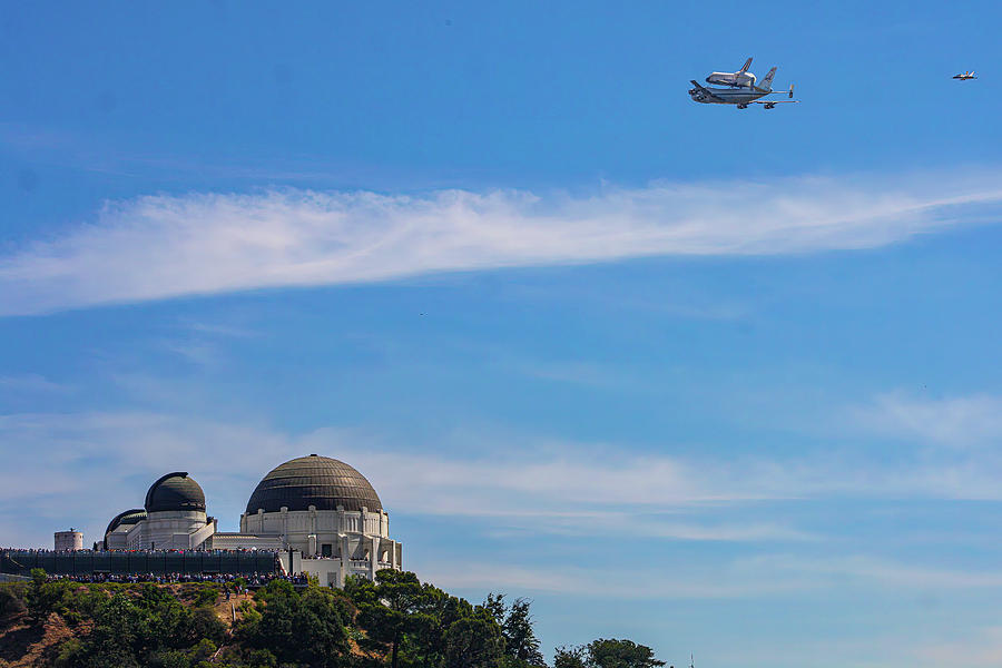 Space Shuttle over Griffith Observatory Photograph by Tommy Anderson