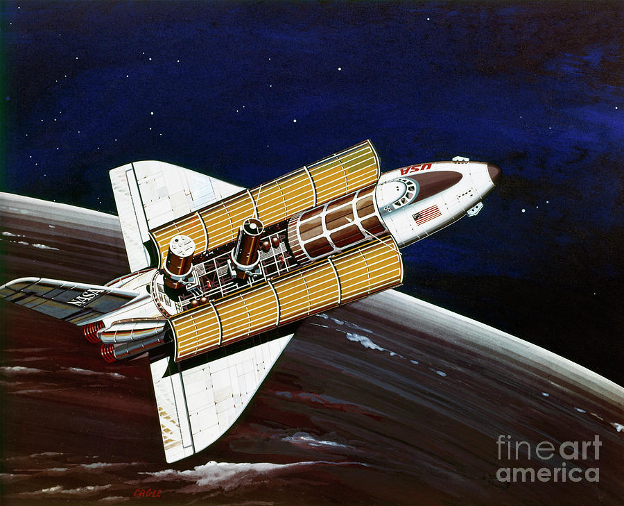 Space Shuttle - Sortie Lab Design Drawing by Granger Space Shuttle - Sortie Lab Design Drawing by Granger