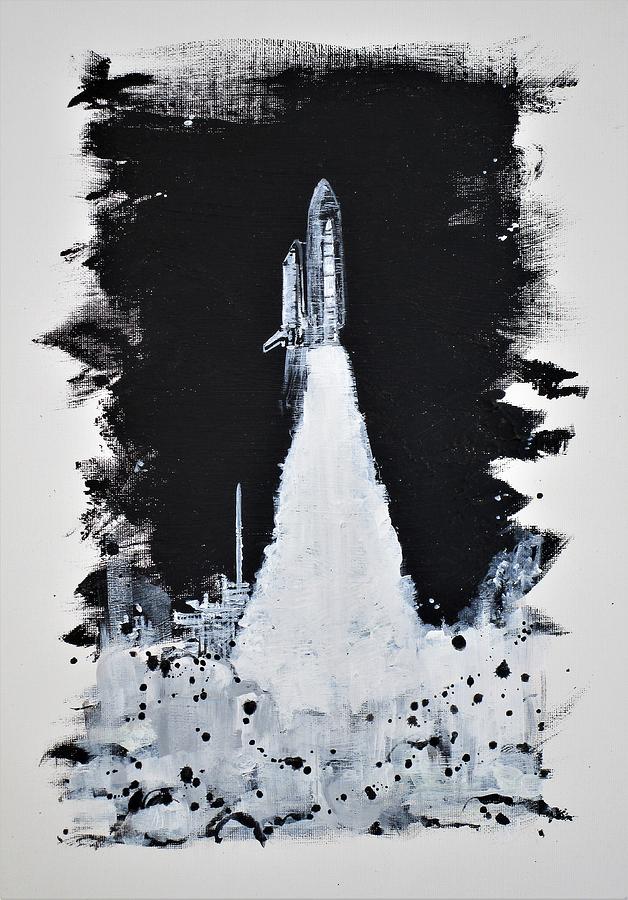 Space Shuttle Take Off Painting by Fabrizio Cassetta