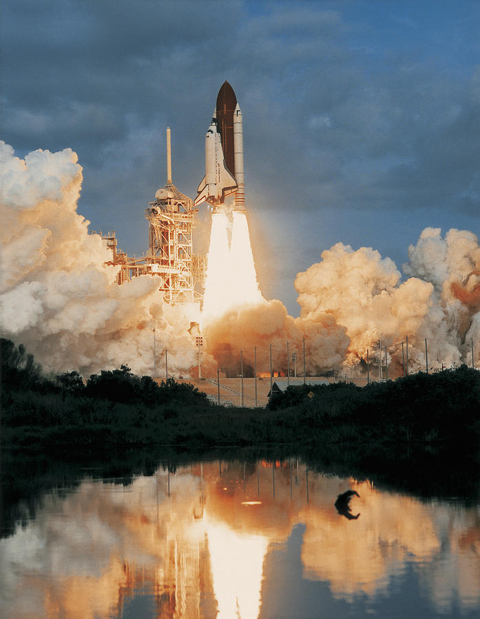 Space Shuttle Taking Off From A Launch Pad Photograph by Stockbyte