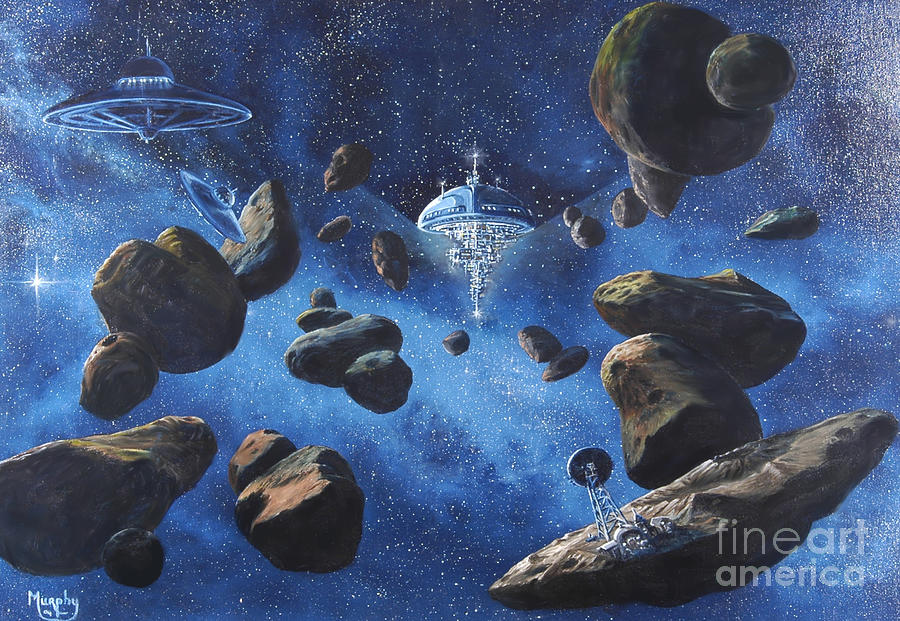 Oil Painting - Space Station Outpost Twelve by Murphy Elliott