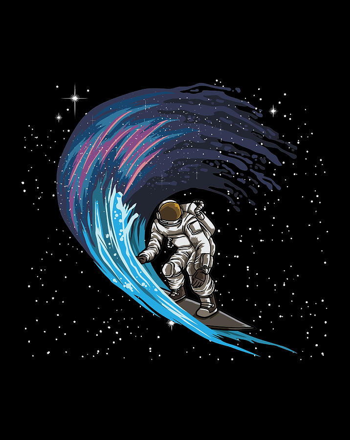Space Surfer Spaceman Galaxy Wave Rider Explorer Digital Art by Frank ...