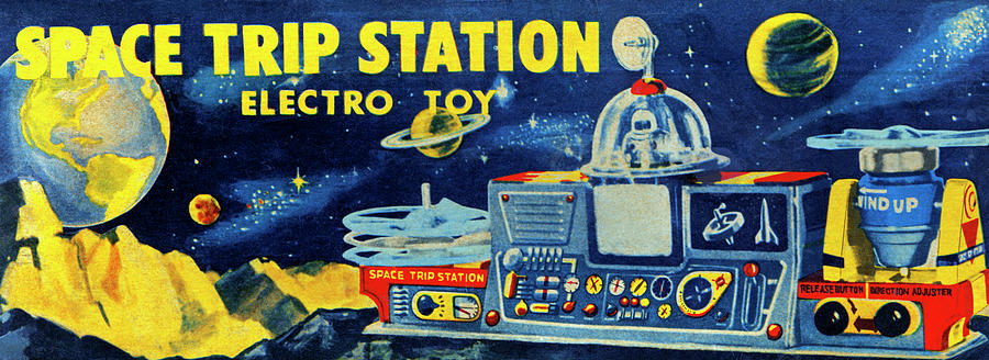 Vintage Drawing - Space Trip Station Electro Toy by Vintage Toy Posters