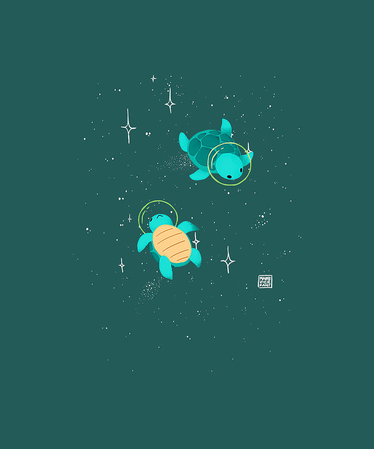 Space Turtles Classic Painting by Danielle Rose | Pixels