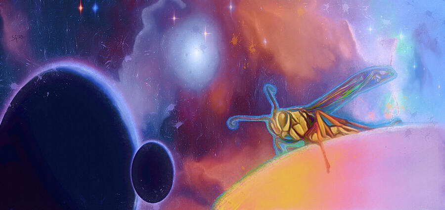 Space Wasp Surrealist Painting Digital Art by Shelli Fitzpatrick