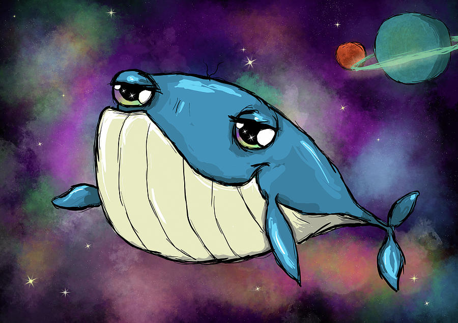 Space Whale Digital Art by Potato Designs - Fine Art America