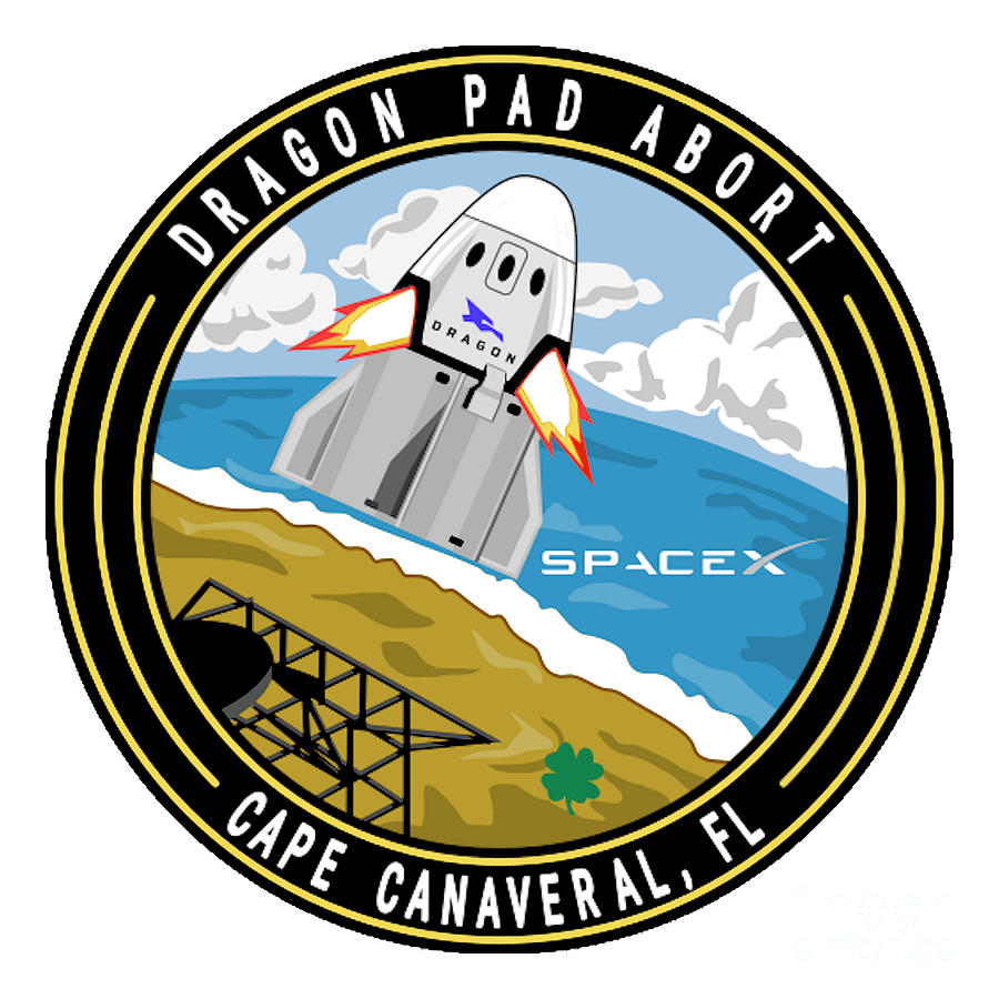 Space x Crew Dragon Pad Abort Patch Digital Art by Nikki Sandler - Pixels