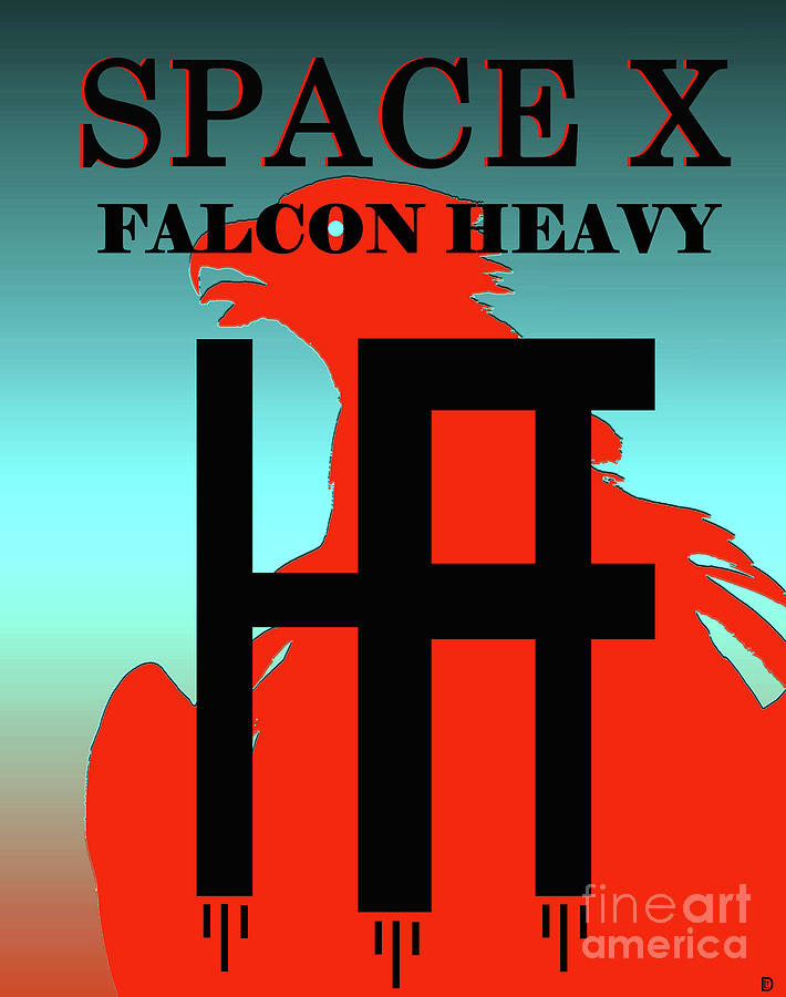 Space X falcon heavy design A Mixed Media by David Lee Thompson