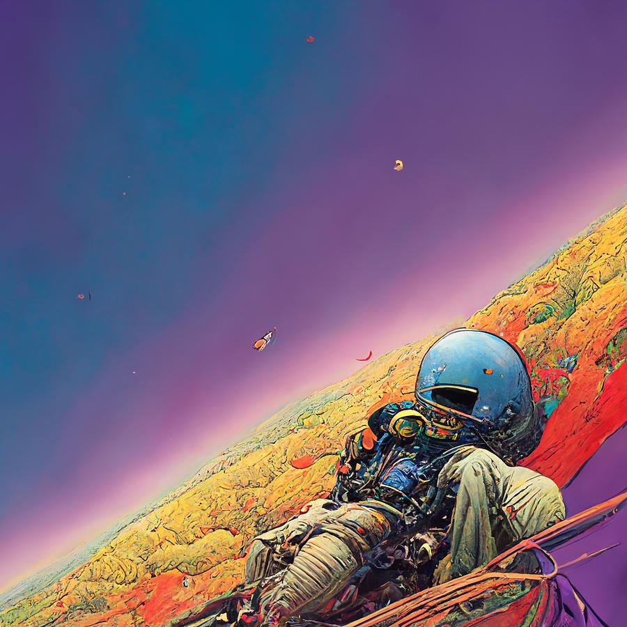 Spaceman  Comic  Cover  By  Moebius  Vibrant  Colours  55c57362  9559  4a6e  8141  B9044a302525 By Painting