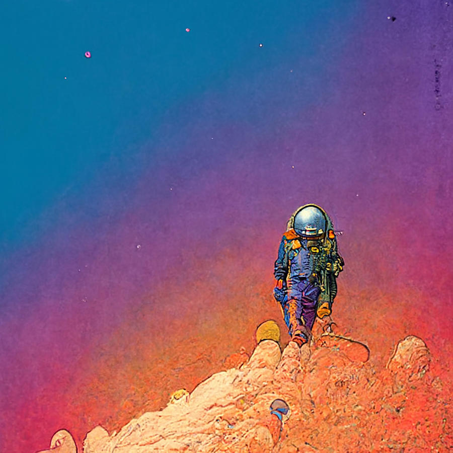 Spaceman  Comic  Cover  By  Moebius  Vibrant  Colours  857db8c4  3c51  48f9  91a9  7ccc83e1f908 By Painting