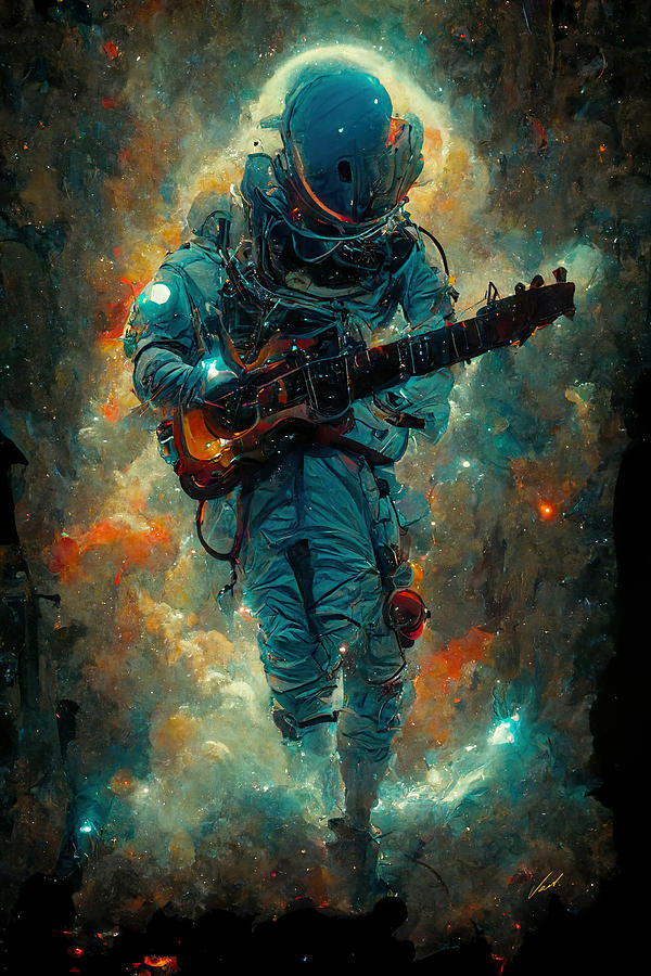 Spaceman player I  - oryginal artwork by Vart. Painting by Vart
