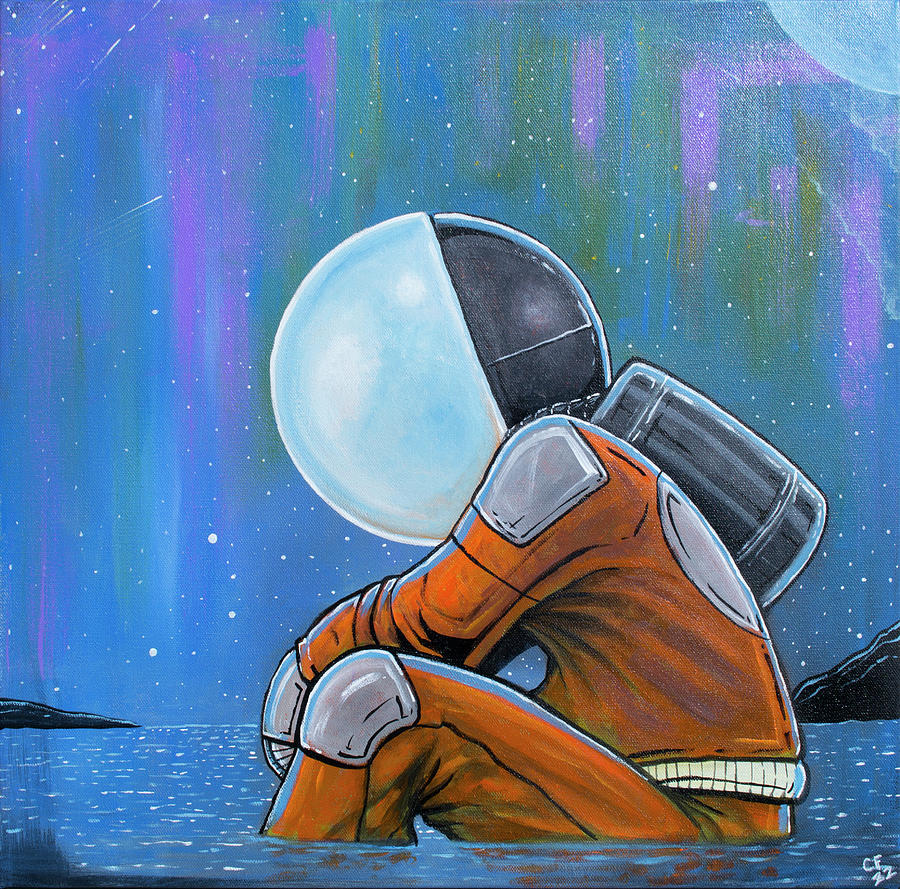 Spaceman Thinking Painting by Chase Fleischman - Fine Art America