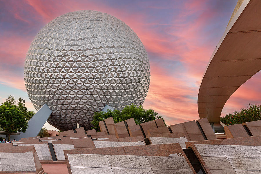 Spaceship Earth At Sunset Photograph