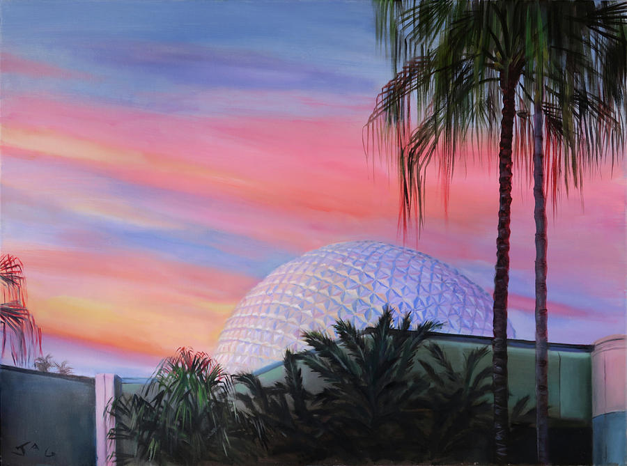 Spaceship Earth- Twilight Painting by Jonathan Gladding