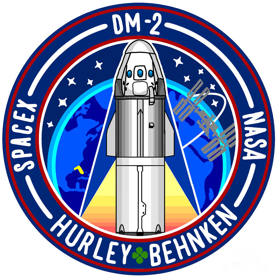 2020 SpaceX DM-2 First Crewed Flight Sticker 85MM dragon nasa space x logo f9