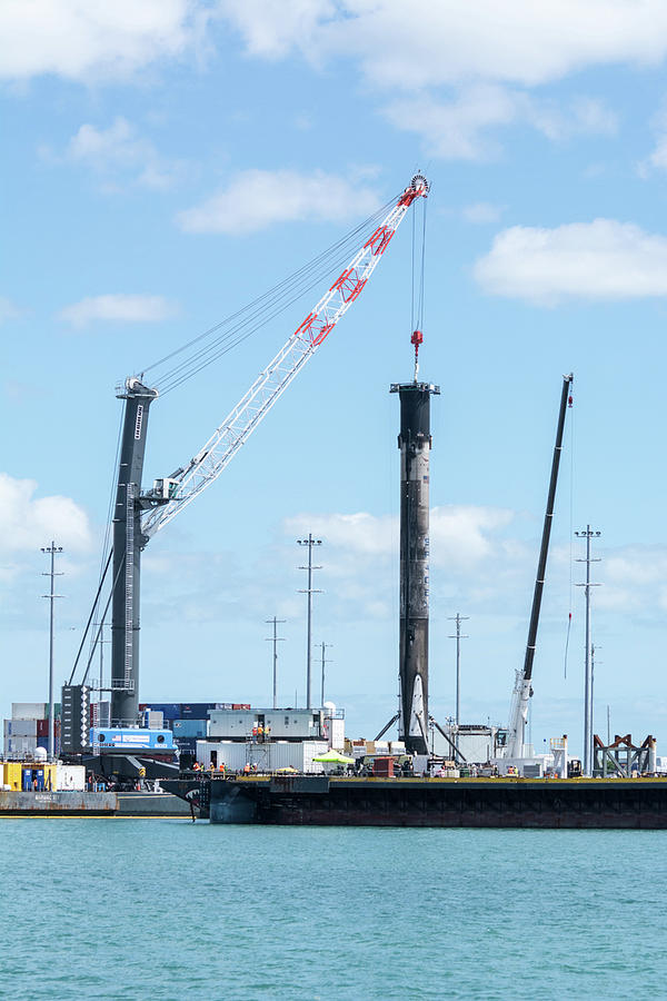 SpaceX Rocket and Crane Photograph by Bradford Martin