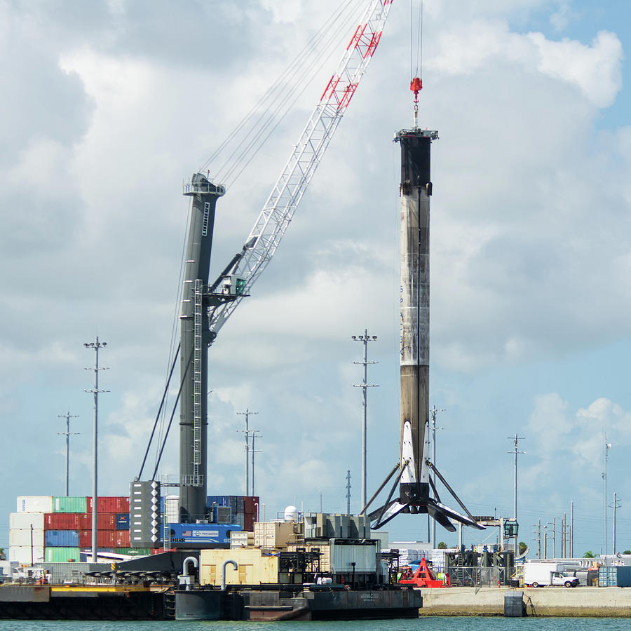 SpaceX Rocket being moved by Crane Photograph by Bradford Martin