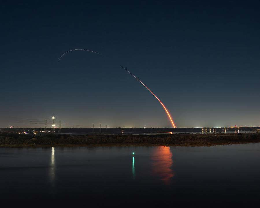 SpaceX Rocket Launch seen from Jacksonville, Florida January 18th, 2022 Photograph by William Dickman