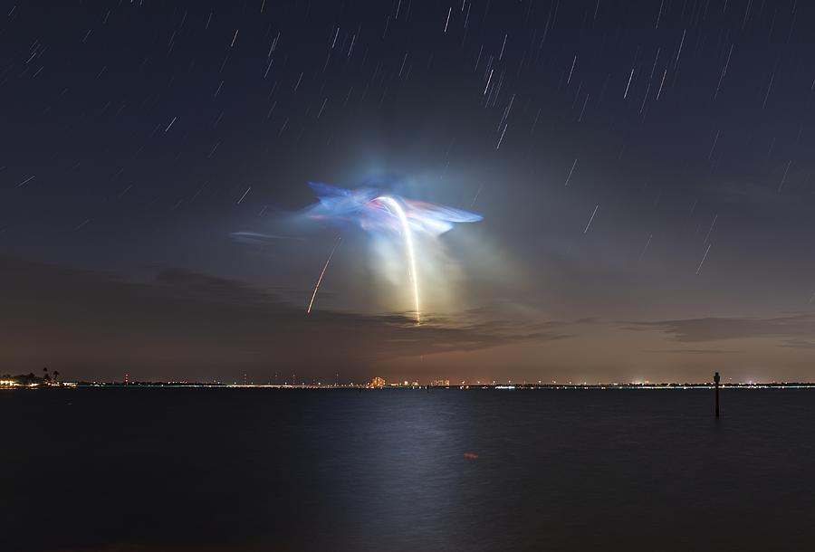 SpaceX Star-Trails Photograph by Edward Saternus