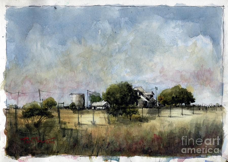 Spade Ranch S Camp Sketch B Painting by Tim Oliver