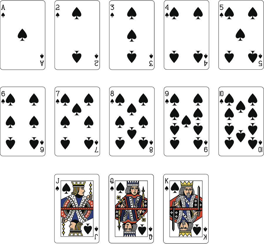 Spade Suit Playing Cards Drawing by Carol_woodcock