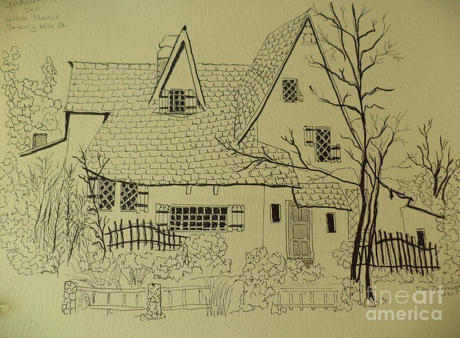 Spadea House Ink Drawing Drawing by Donald Northup