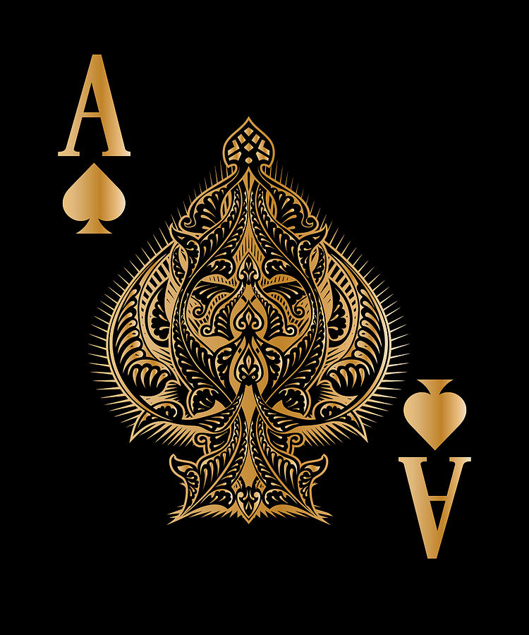 Ace of spades IV démoniaque shirt-spade poker Card casino carte royal flush pique 