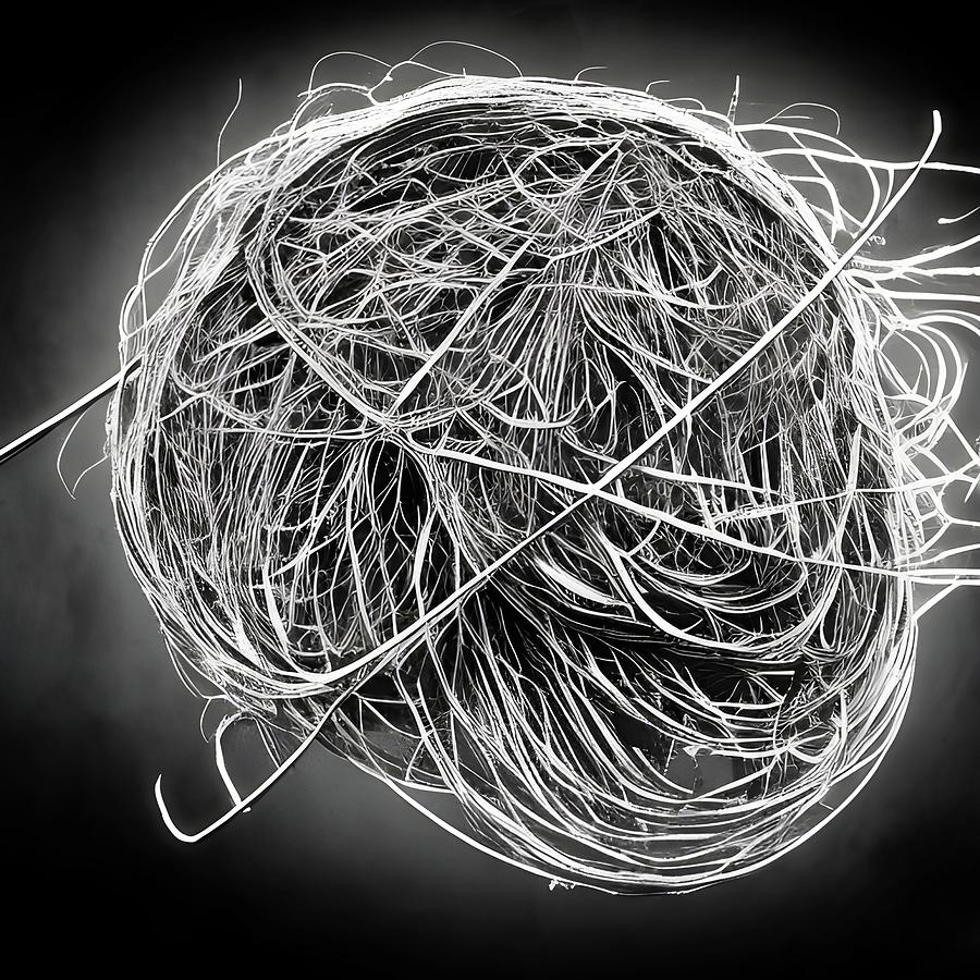 Spaghetti Brain Digital Art by Ally White