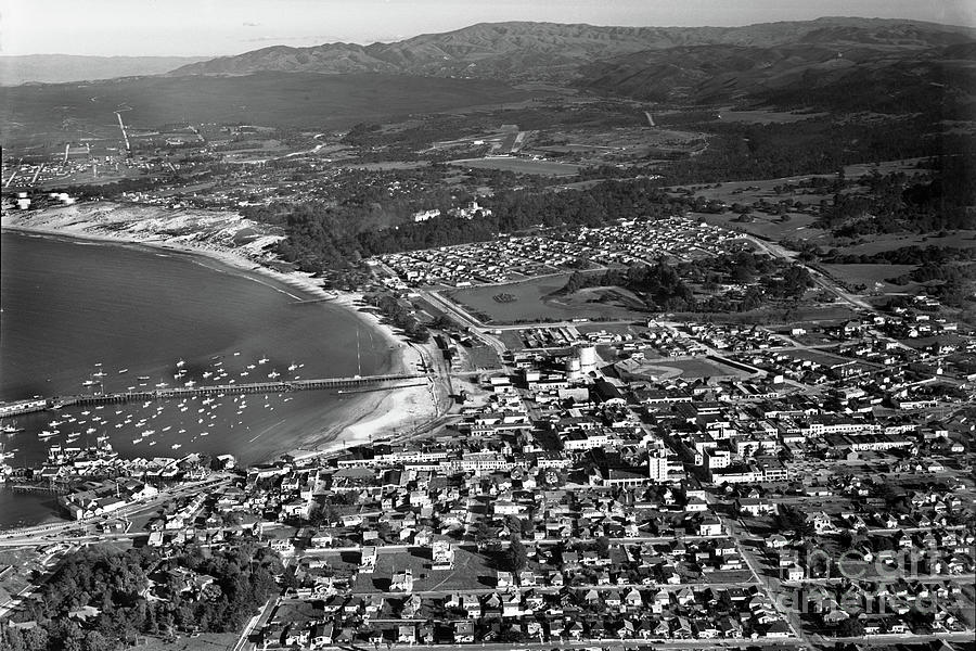 Neighborhood Photograph - Spaghetti Hill Monterey and Waterfront 1938 by Monterey County Historical Society