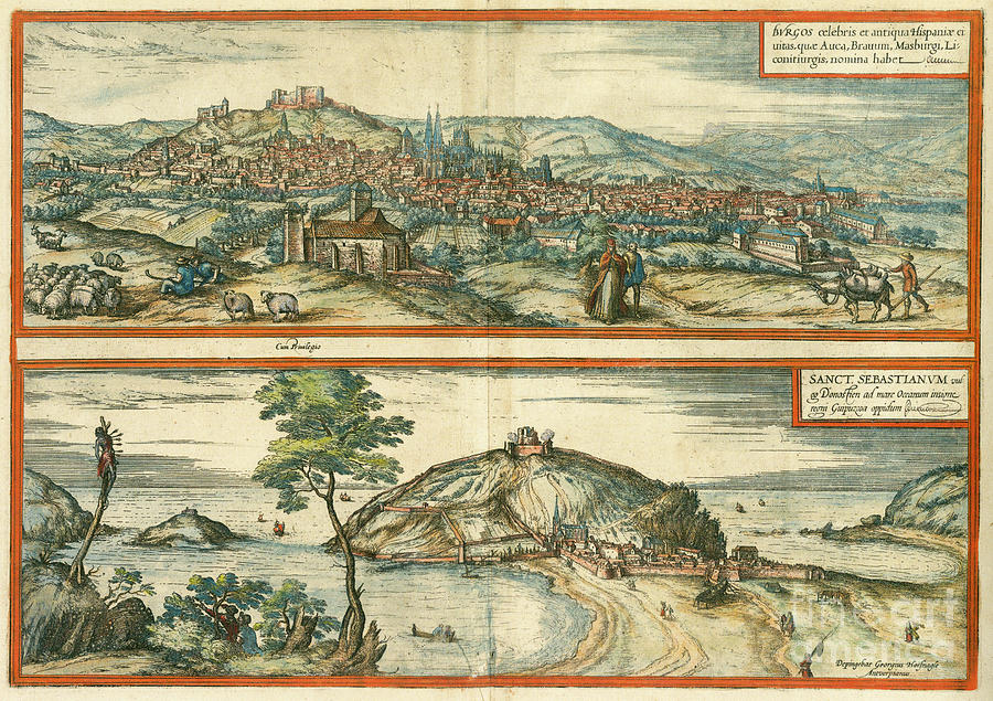 Spain - Views Of Burgos And San Sebastian, 1572 Photograph by Georg Braun and Franz Hogenberg