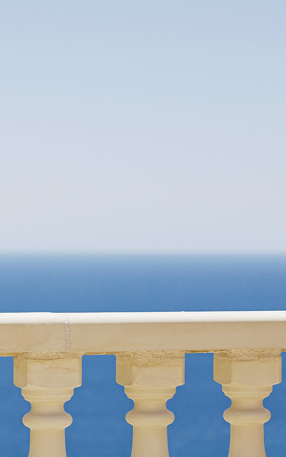 Spain, Costa Blanca, View of sea over balustrade Photograph by Justin Paget