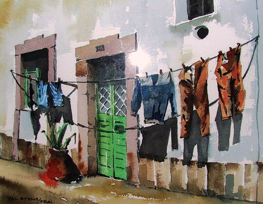 Spain, Mondday Morning, Loule. Painting by Val Byrne