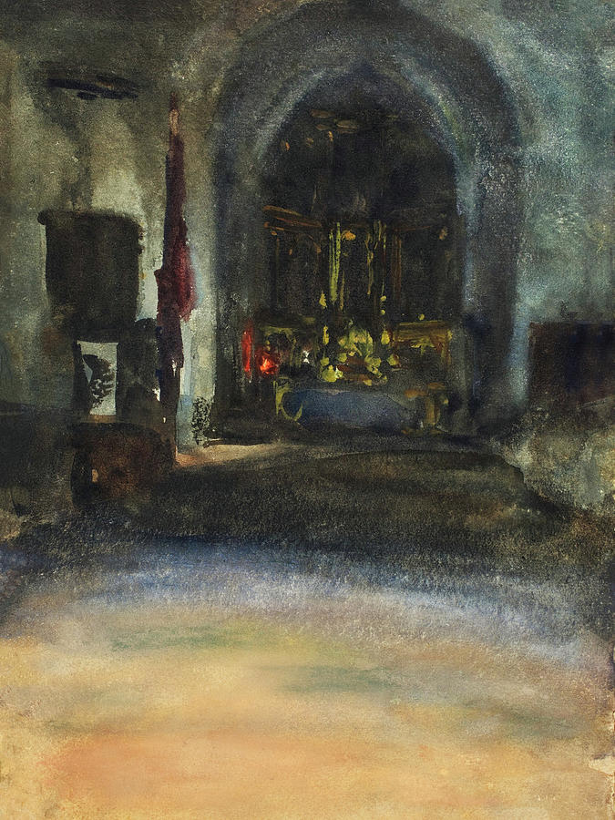 Spanish Church Interior Painting by John Singer Sargent Spanish Church Interior Painting by John Singer Sargent