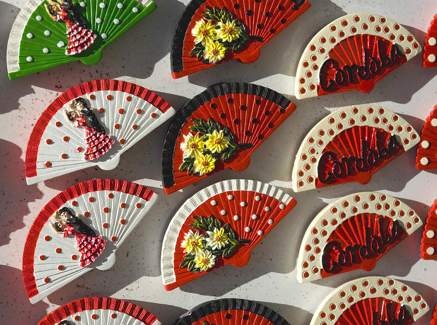 Spanish fan mementos for sale Photograph by Lyn Holly Coorg