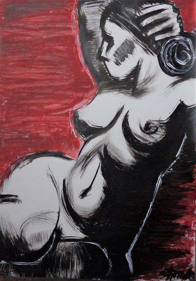 Spanish Feeling - Female Nude Painting by Carmen Tyrrell