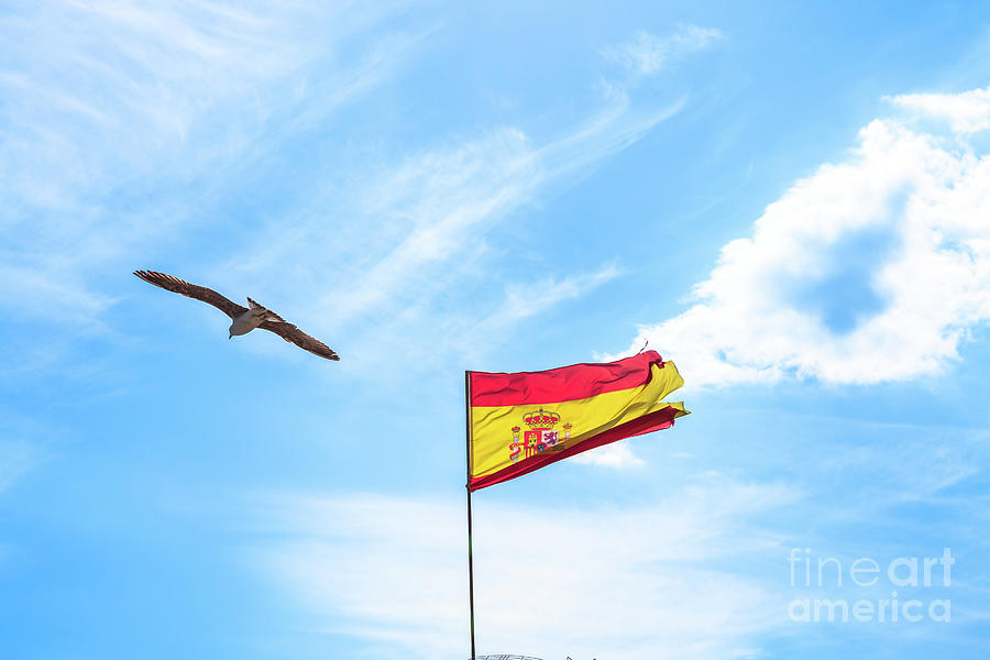 Spanish flag in the sky Photograph by Benny Marty
