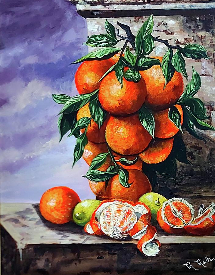 Spanish Oranges two paintings in one Painting by Mackenzie Moulton