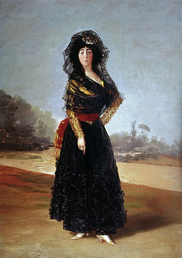 Spanish school. Duchess of Alba. 1797. Oil on canvas -210 x 149 cm-. New York, Hispanic Society. Painting by Francisco de Goya -1746-1828-