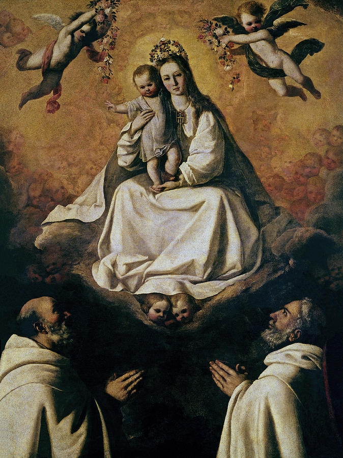 Spanish school. Virgin of Mercy. Virgen de la merced. Madrid, Private collection. Painting by Francisco de Zurbaran -c 1598-1664-